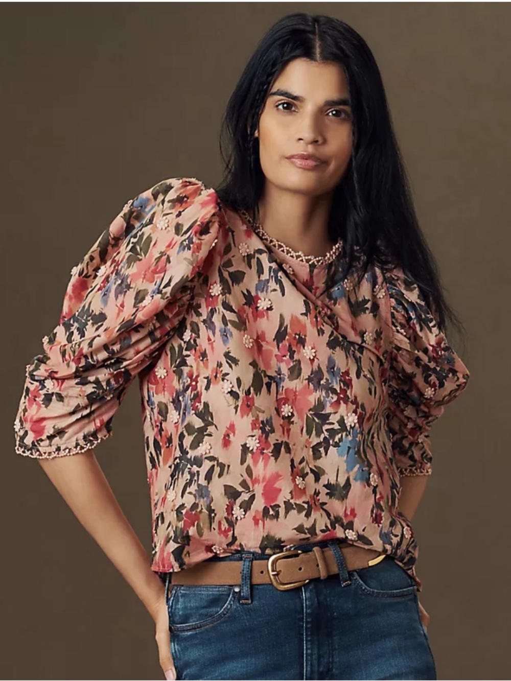 Puff-Sleeve Floral Blouse
Farm Rio x Anthropologie
NWOT
Color- Pink Combo